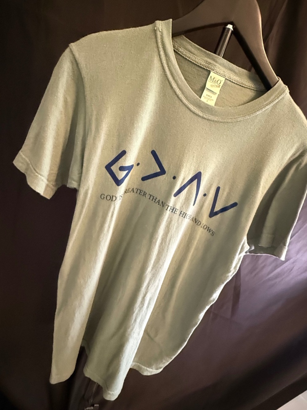 NWOT Boutique Tee Sandwashed-"God is Greater Than The Highest Mountain" (SM)